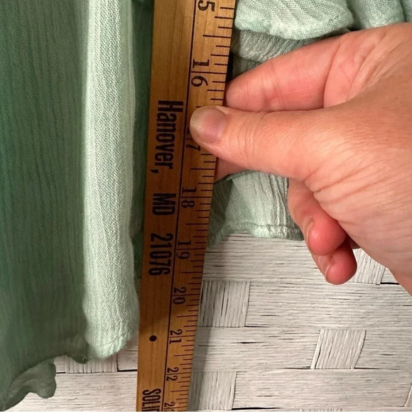 Free People If Only Tank top in mint green, Harbor, size XS, Ruffle boho shirt - Picture 10 of 11